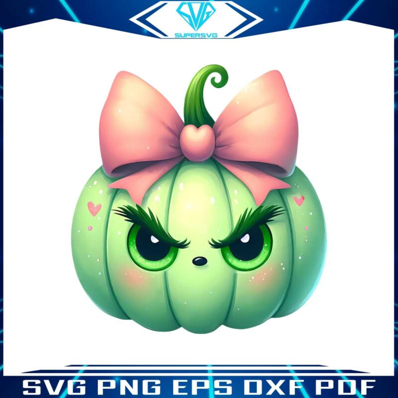 pink-coquette-pumpkin-grinch-face-svg