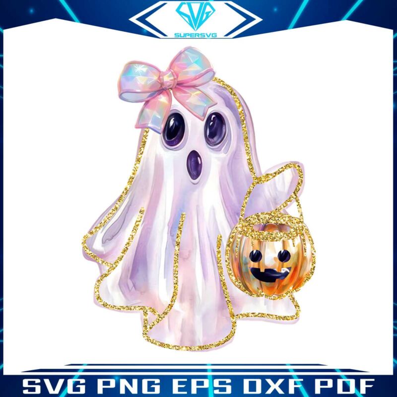 glitter-halloween-ghost-trick-or-treat-spooky-season-png