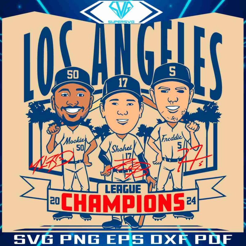 2024 LA Baseball Champs Caricatures SVG