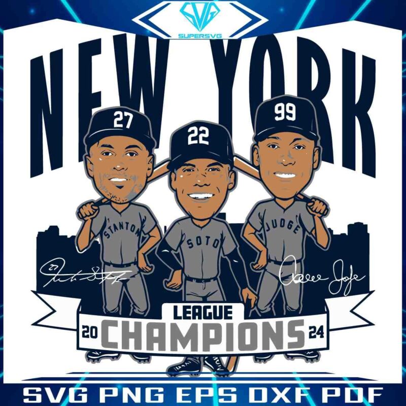 2024 NYC Baseball Champs Illustrated Caricatures PNG