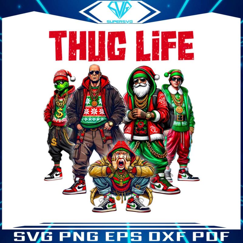 thug-life-christmas-movie-characters-santa-claus-friends-png