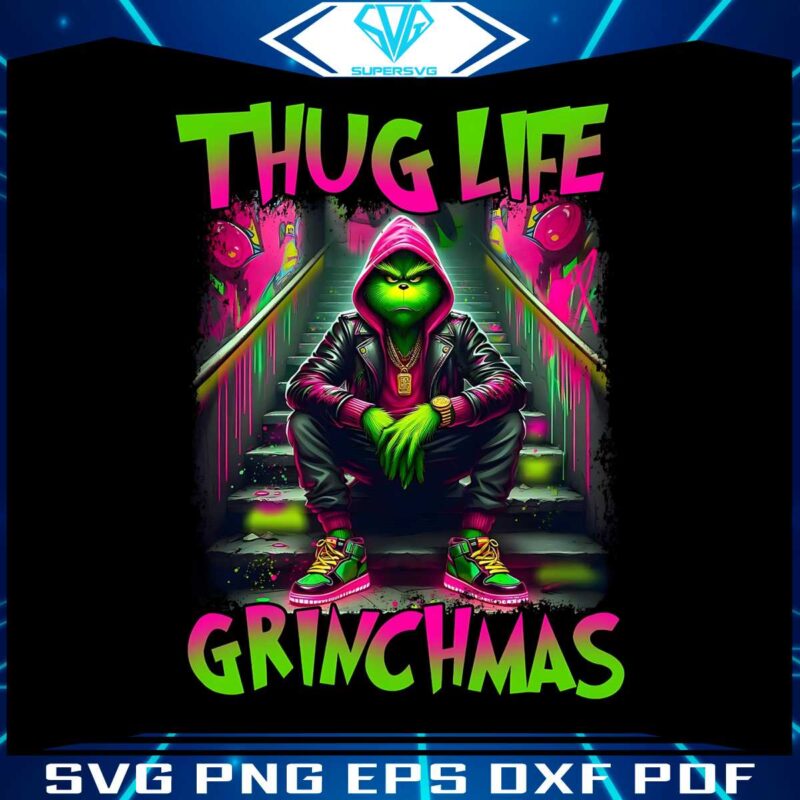 thug-life-grinchmas-cartoon-retro-christmas-grinch-png