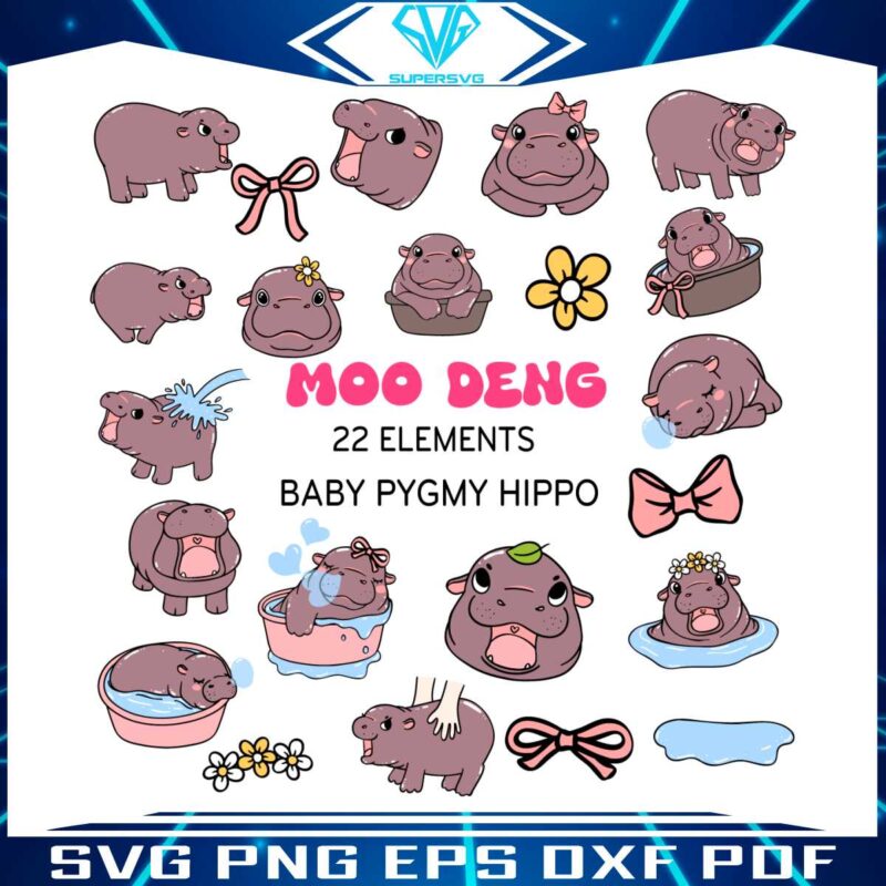 cute-moo-deng-gang-clipart-baby-hippo-svg-bundle