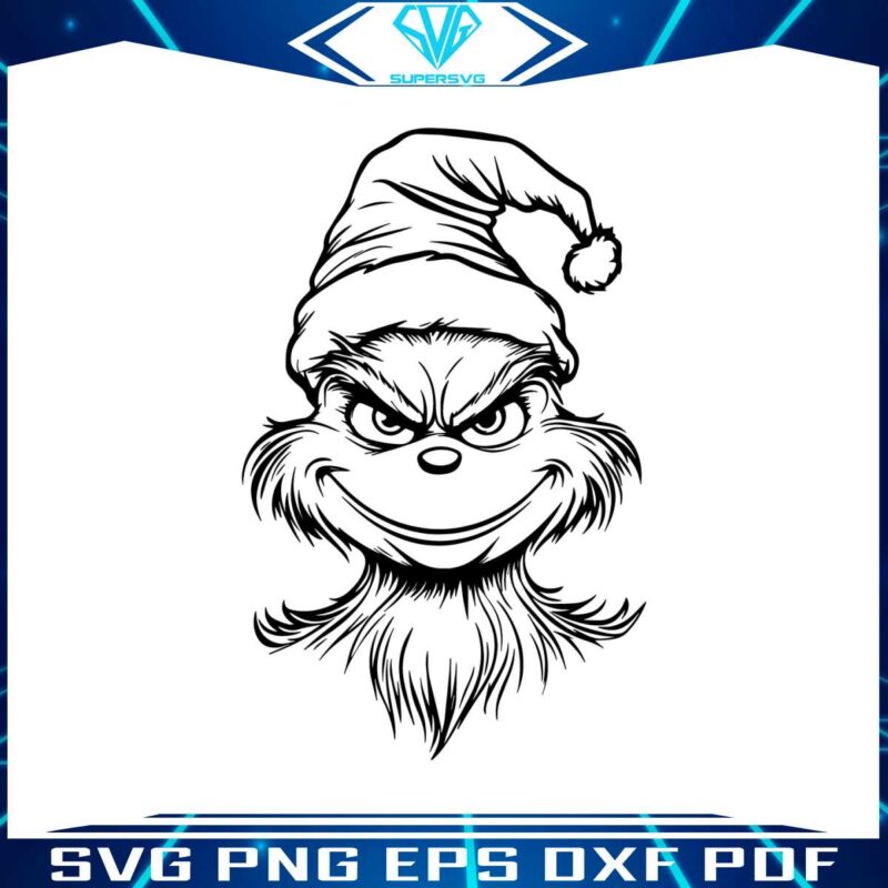 grinch-face-outline-merry-grinchmas-svg