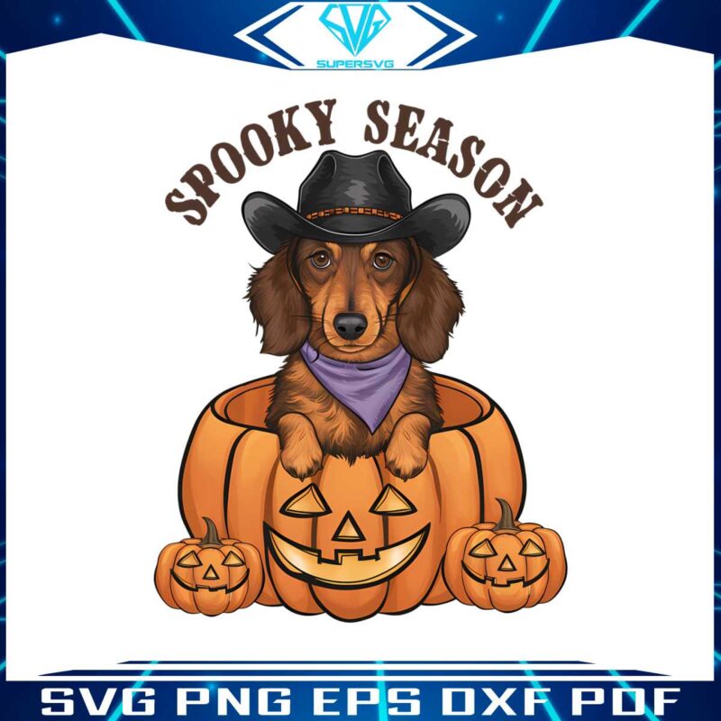 spooky-season-cowboy-dachshund-dog-pumpkin-png