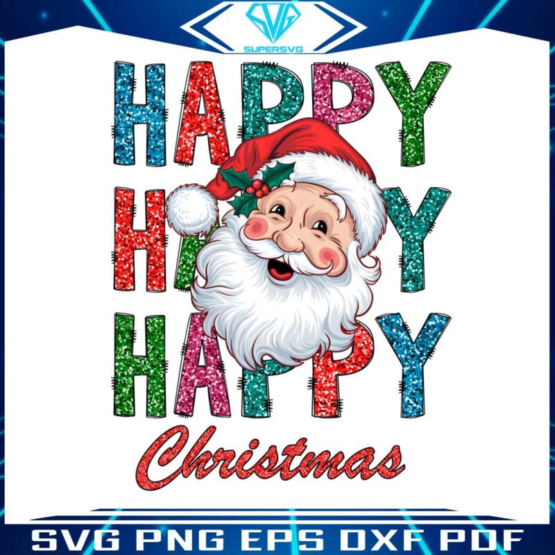 glitter-happy-christmas-santa-claus-png-sublimation-design