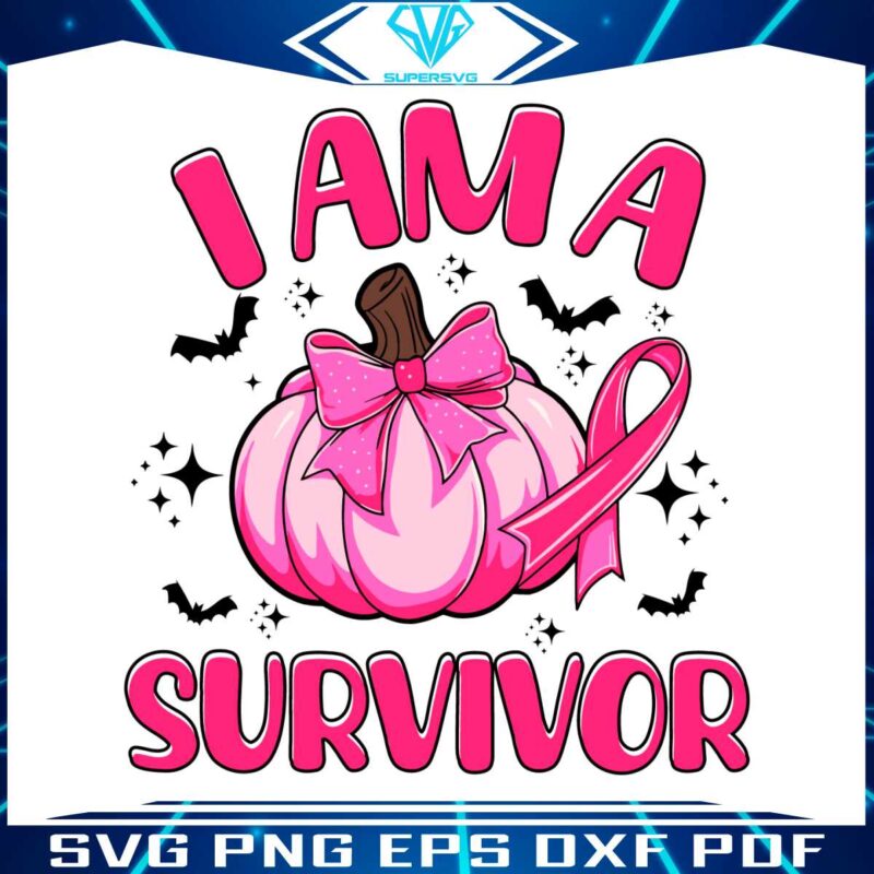 i-am-a-survivor-fall-pink-pumpkin-riboon-svg