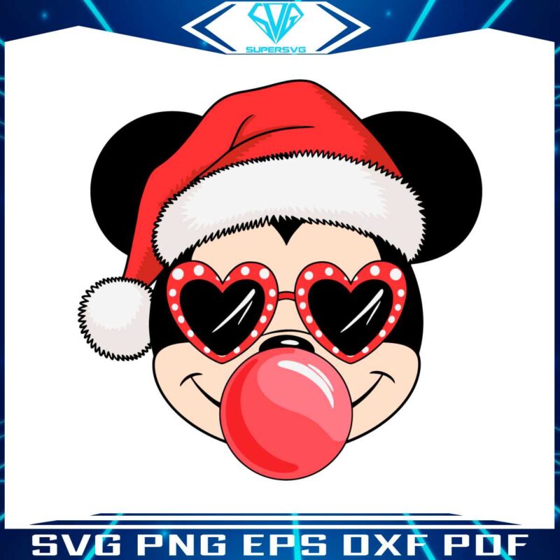 christmas-mickey-mouse-santa-hat-blowing-bubble-svg