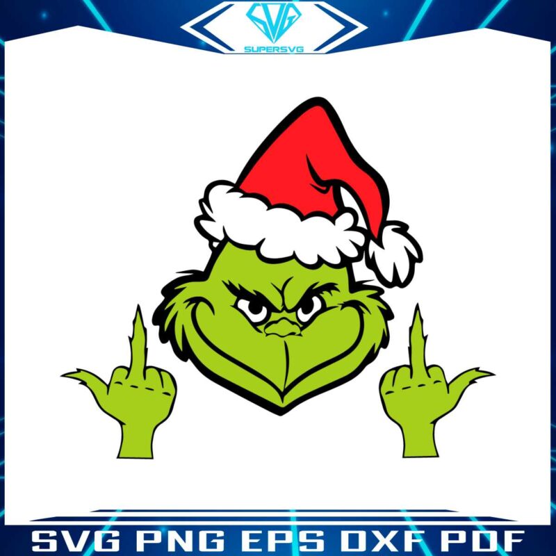 grinch-middle-finger-funny-grinchmas-santa-claus-svg