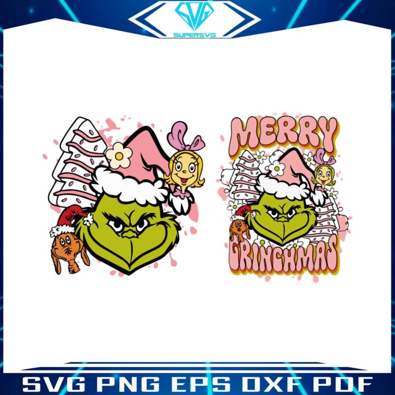 retro-pink-christmas-merry-grinchmas-tree-cake-svg