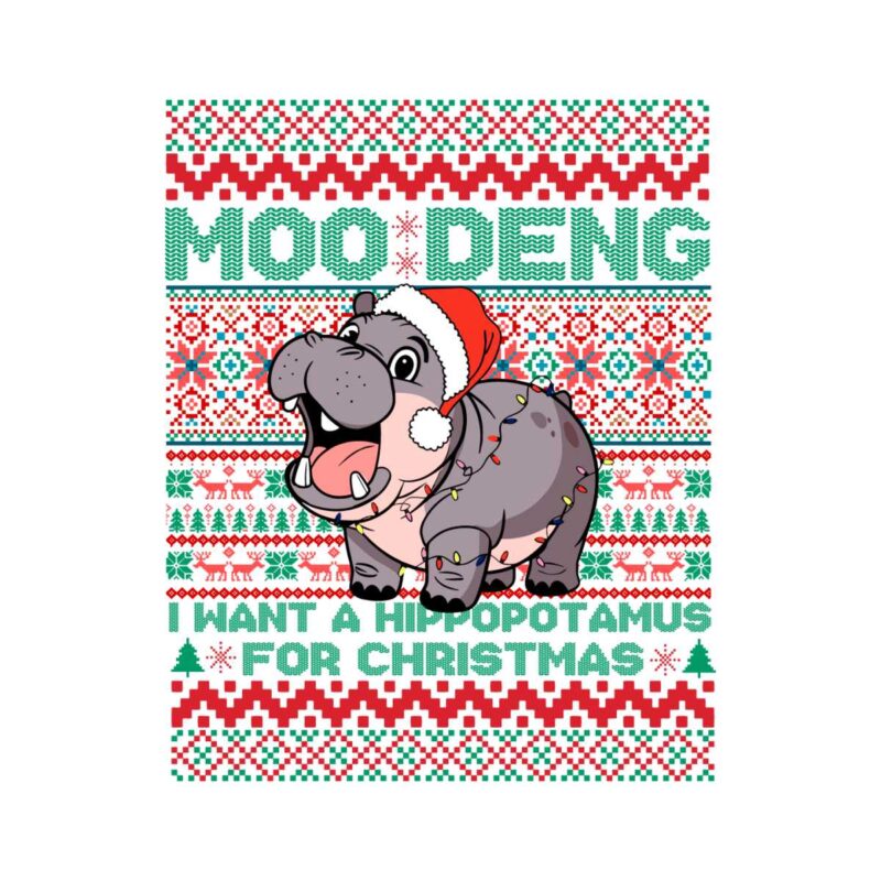 christmas-moo-deng-funny-hippo-ugly-christmas-sweater-svg