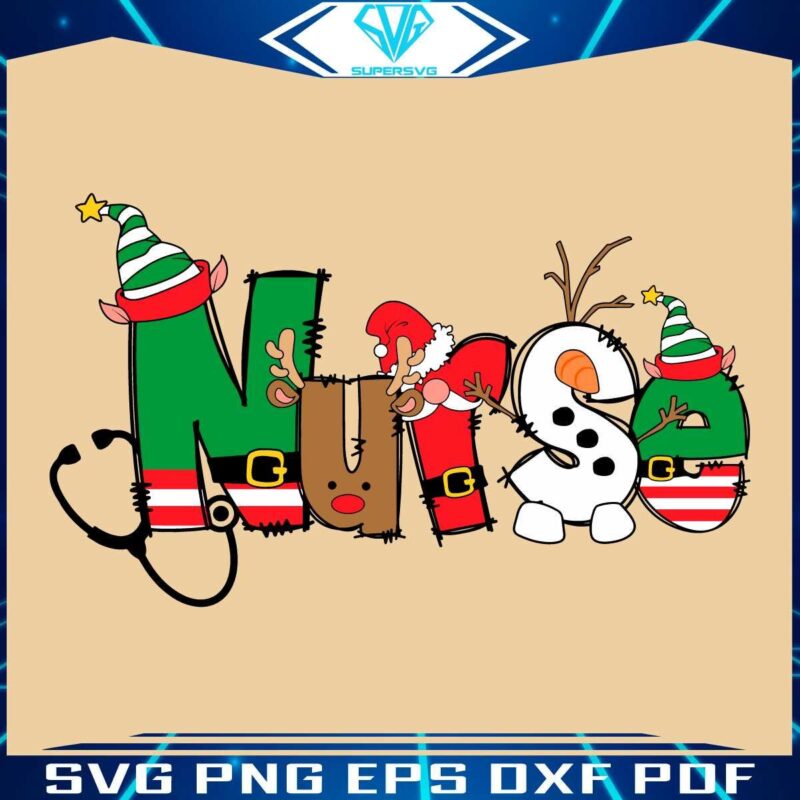 Festive Nurse Elf Santa Hat SVG