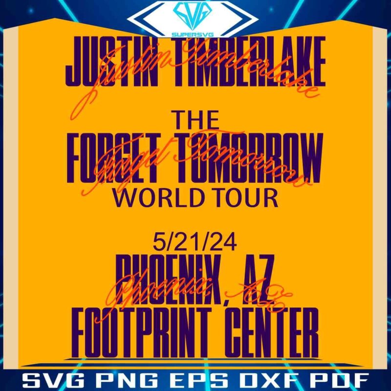 Justin Timberlake Phoenix Tour Event 2024 SVG