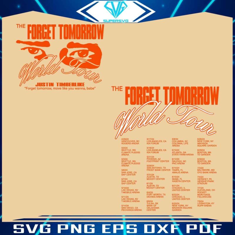 The Forget Tomorrow World Tour Justin Timberlake World Tour SVG