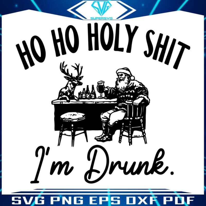 Tipsy Santa Reindeer Enjoying Beer SVG