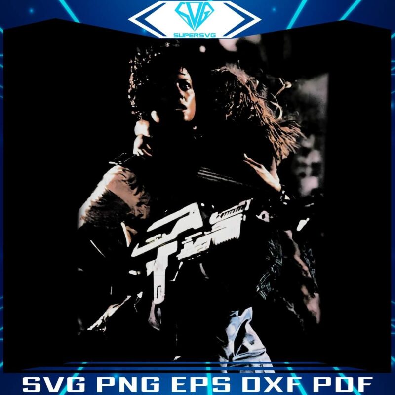 1986 Aliens Movie Vintage Ellen Ripley PNG Art