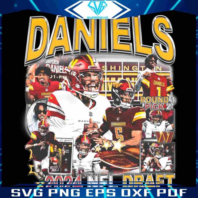 2024 NFL Draft Jayden Daniels Commanders Football PNG