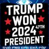 2024 President Trump Wins White House 47th SVG