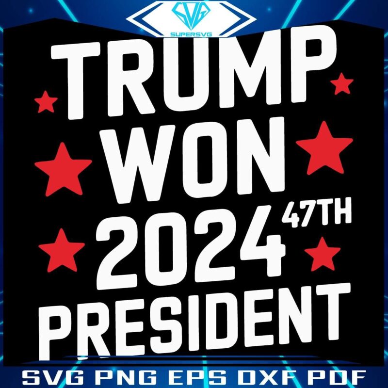 2024 President Trump Wins White House 47th SVG