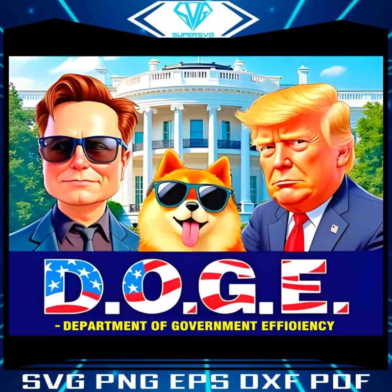 2024 Trump Musk Doge Government Efficiency PNG