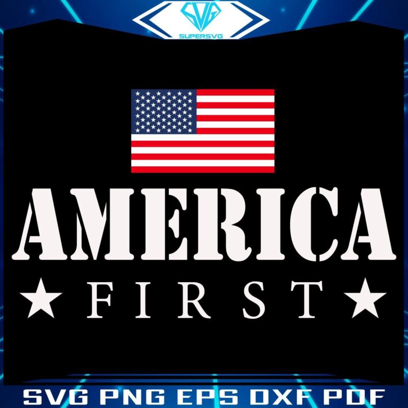 America First SVG Trump 2024 USA Flag