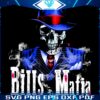 Bills Mafia Skull Smoking Football PNG