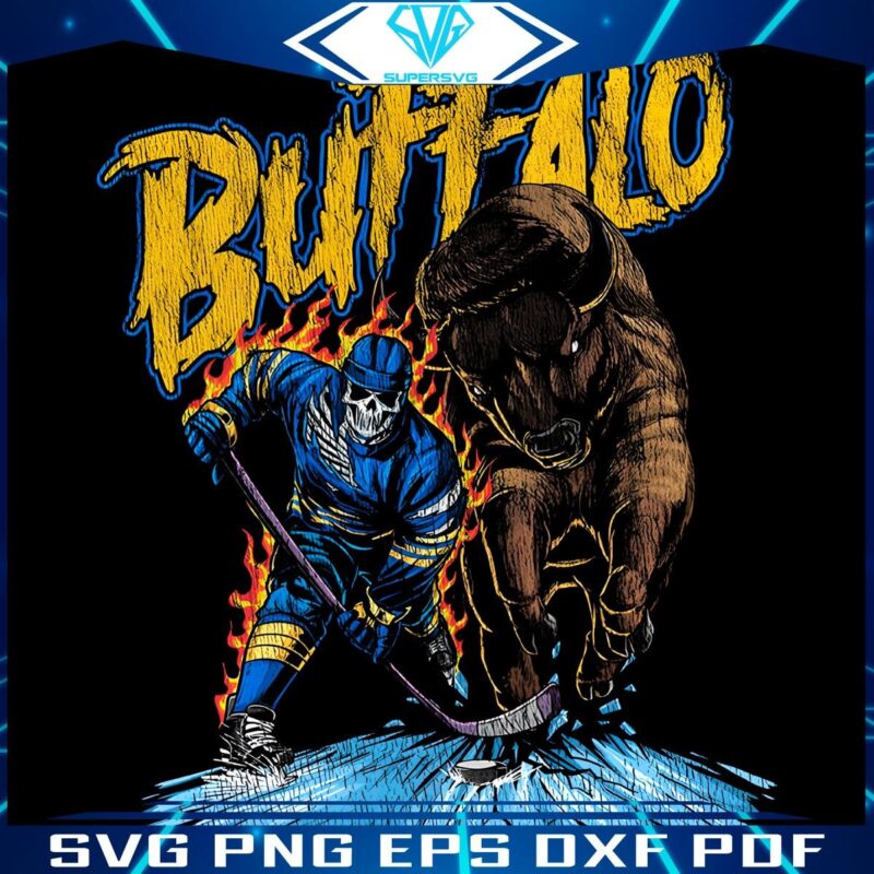 Buffalo Sabres Skeleton on Ice SVG or PNG Available