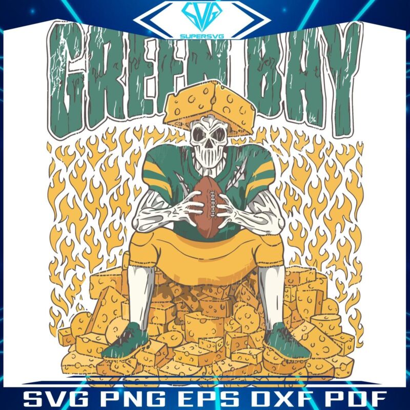 Cheesehead Skeletons Green Bay Packers Football Players SVG