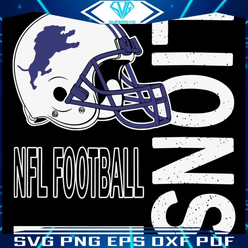 Classic Detroit Lions Football Helmet Logo SVG