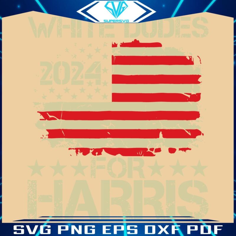 Classic White Guys Backing Harris 2024 Election American Flag SVG