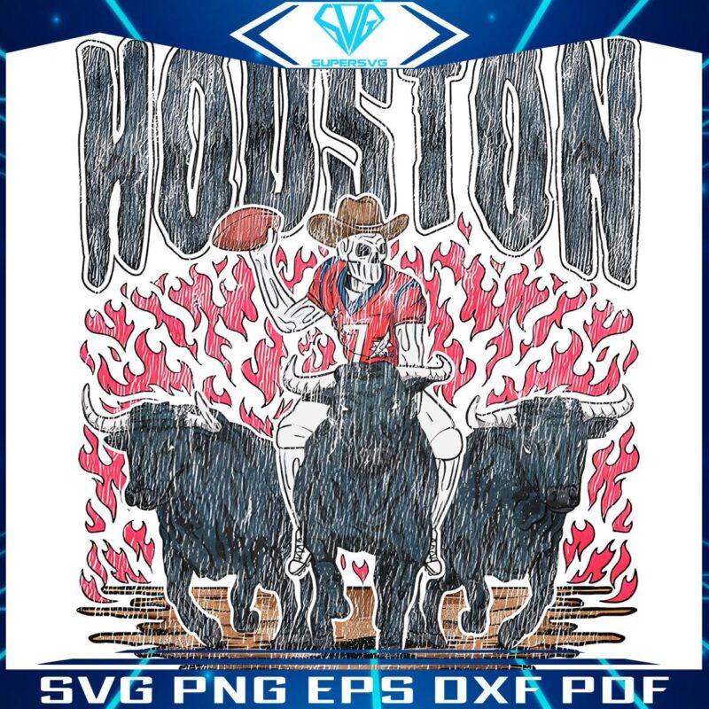 Cowboy Skeleton Football Star SVG Houston Texans Edition