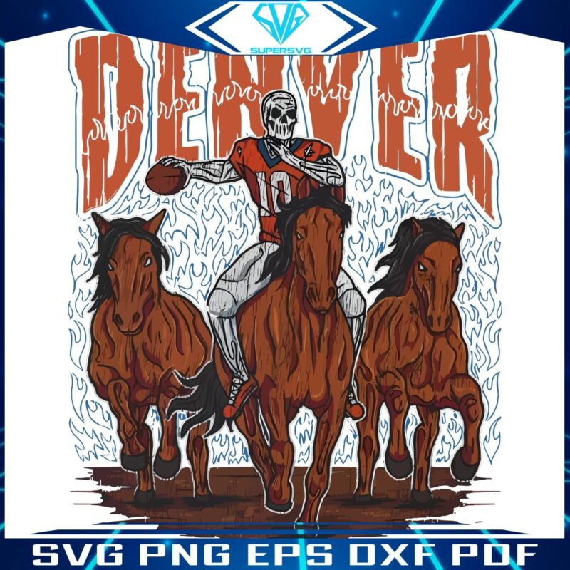 Denver Broncos Skeleton Football Star SVG