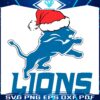 Detroit Lions Christmas Logo with Santa Hat