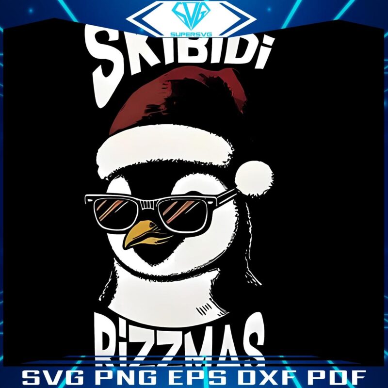 Gen Alpha Christmas Penguin PNG Slang Skibidi Rizzmas