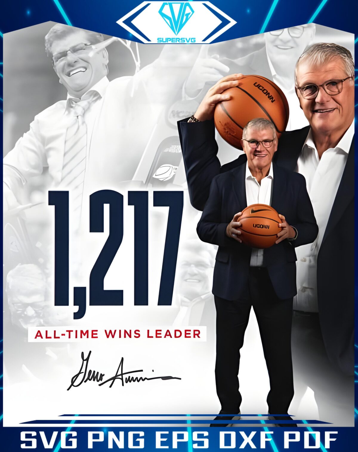 Geno Auriemma Leads with 1217 Wins All Time PNG