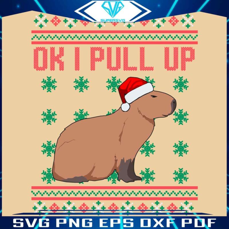 Hilarious Christmas Capybara SVG Design