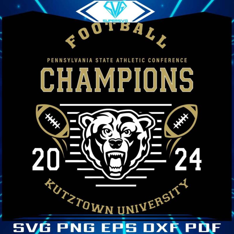 Kutztown University SVG for 2024 Football PSAC Championship