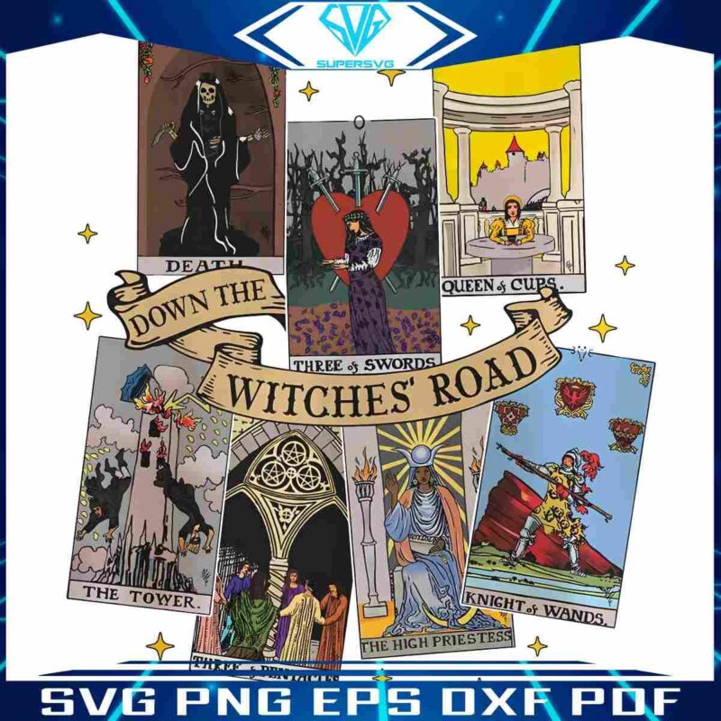 Magical Tarot Cards on the Witches Path SVG