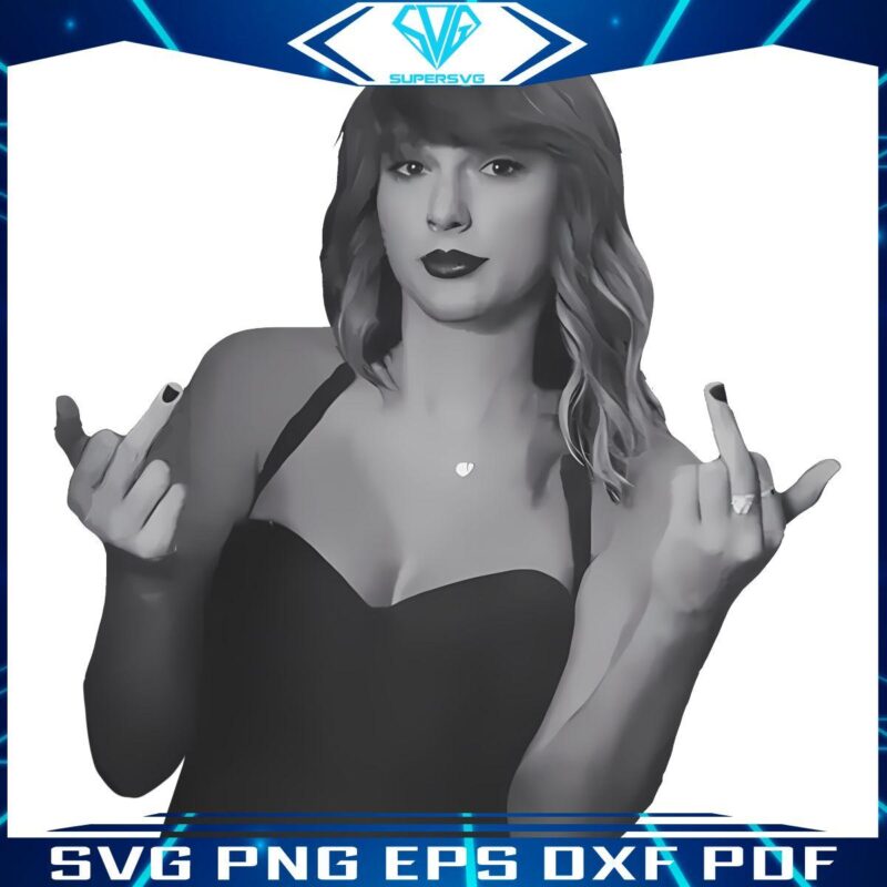 Playful Taylor Swift Middle Finger PNG