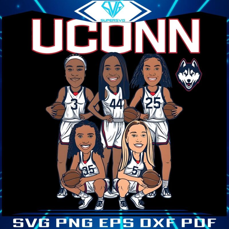 PNG of UConn Huskies Womens Basketball Starting Five