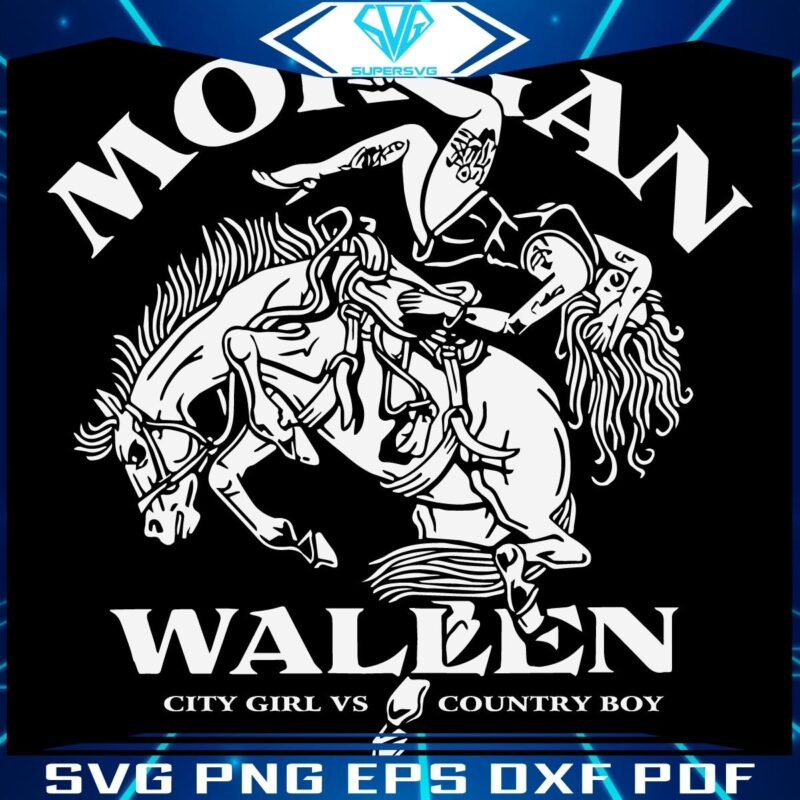 Retro Bucking Girl Morgan Wallen Song SVG Design