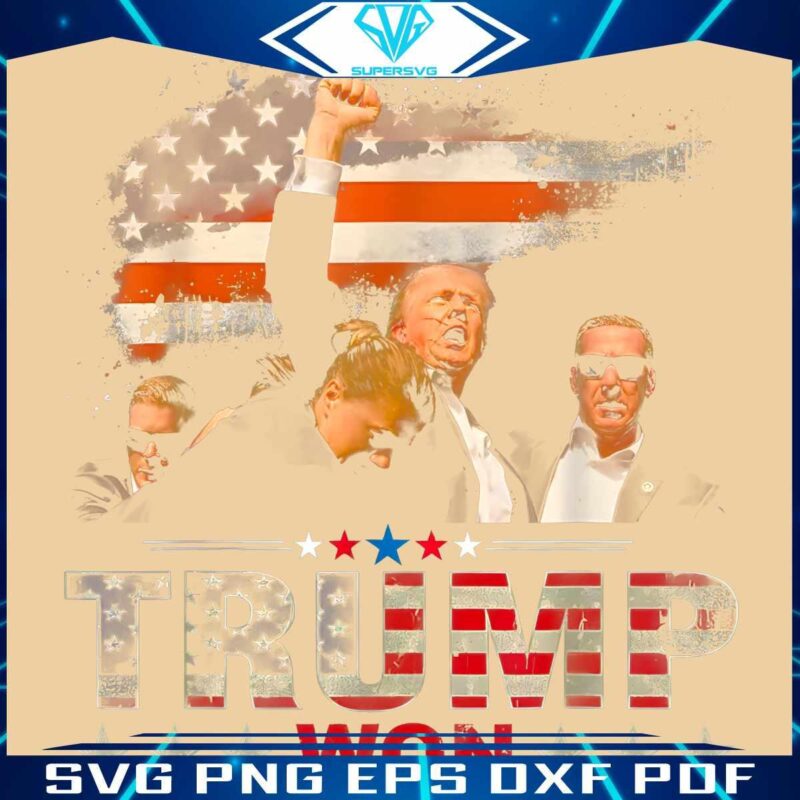 Retro Trump Elected 47th President 2024 USA Flag SVG