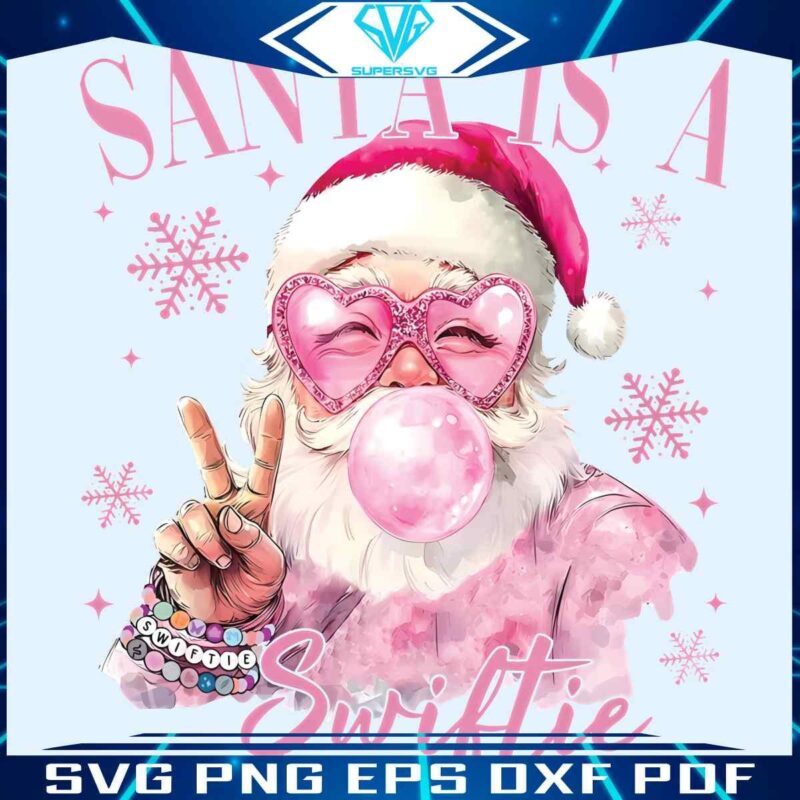 Swifties Rejoice Pink Christmas Santa PNG for the Holidays