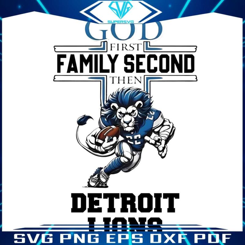 Top Priority God Family Detroit Lions Mascot PNG