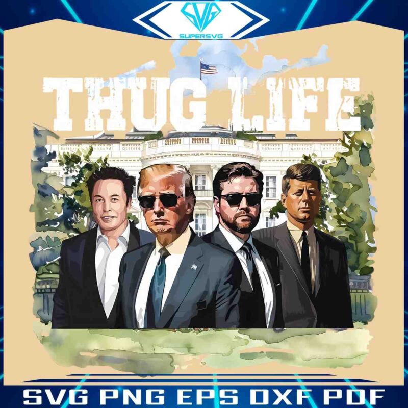 White House Trump Vance Thug Life PNG