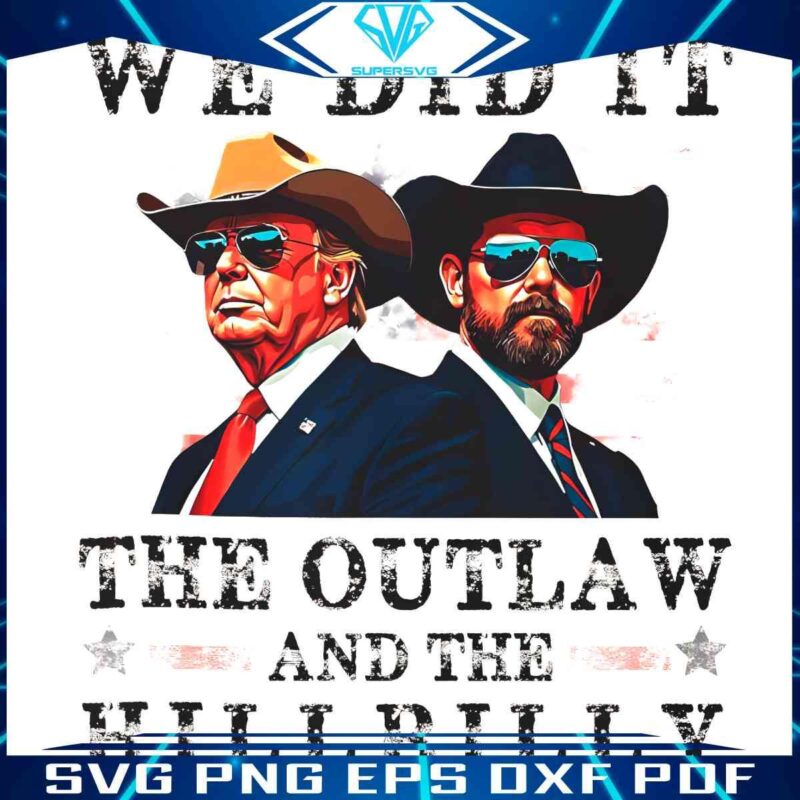 Wild West Showdown Outlaw Trump vs Hillbilly Vance SVG