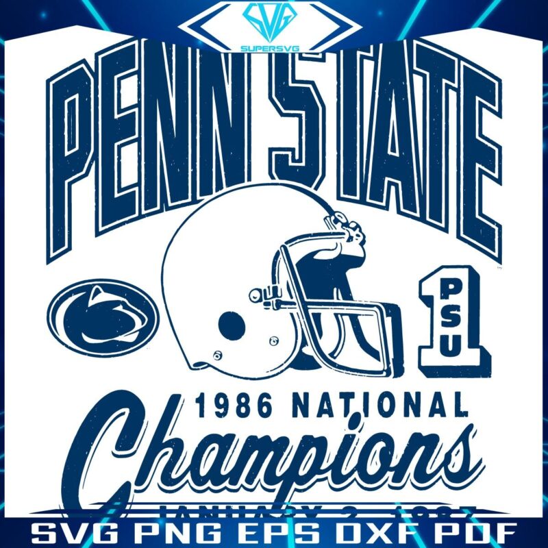 1986 Penn State Champs Retro Glory in SVG Format