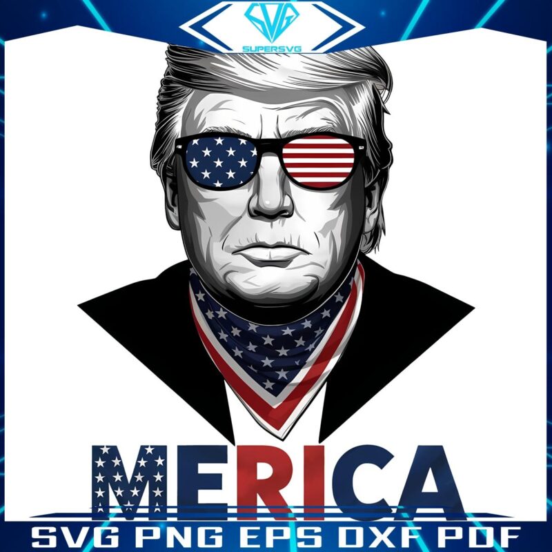 4th of July Trump Merica Sunglasses SVG Design