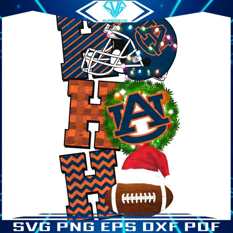 Auburn Tigers Ho Ho Ho Christmas Football Game Day PNG