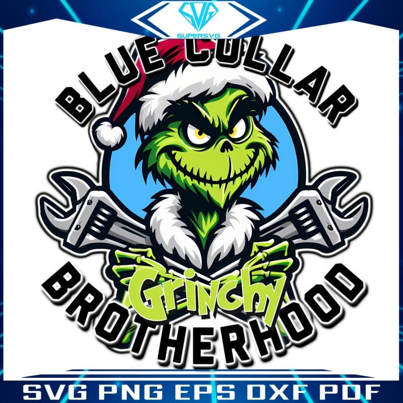 Blue Collar Grinchy Brotherhood Christmas Grinch PNG